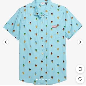 Marvel Light Blue Ice Cream Pattern Shirt
